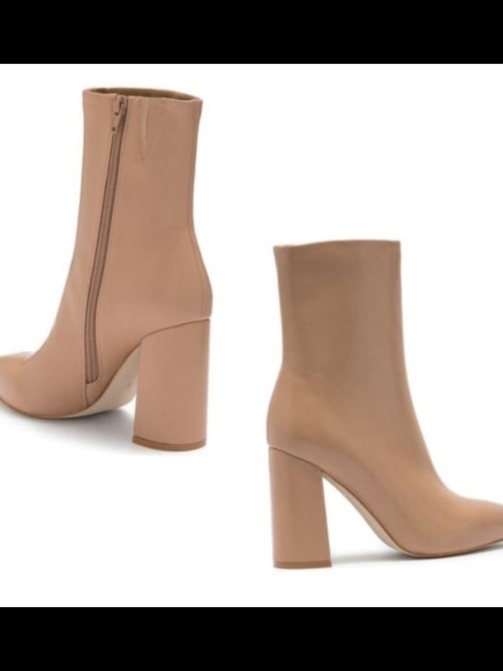 Jeffrey Campbell Women's Nude Block Heel Ankle Boots